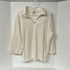 Cato Size 22/24 Long Sleeve Ribbed V Neck  Top NWT